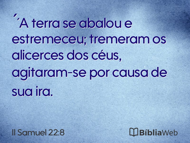 II Samuel 22:8 em imagem para compartilhar