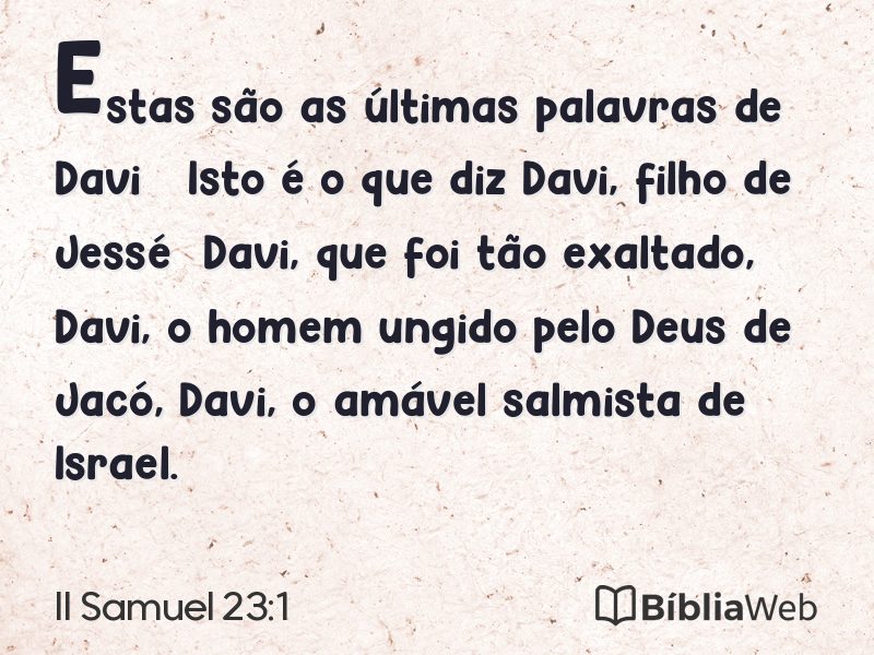 II Samuel 23:1 em imagem para compartilhar