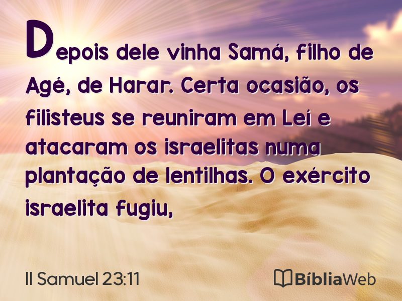 II Samuel 23:11 em imagem para compartilhar
