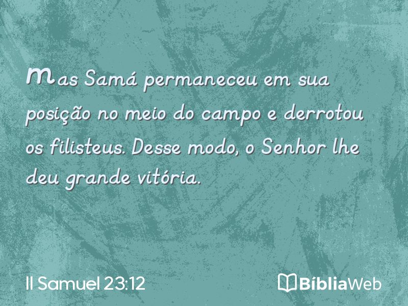 II Samuel 23:12 em imagem para compartilhar