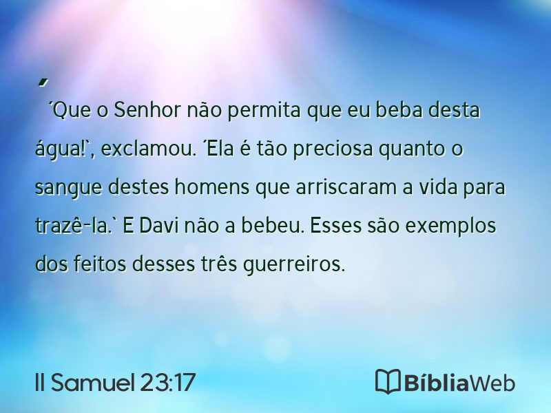 II Samuel 23:17 em imagem para compartilhar