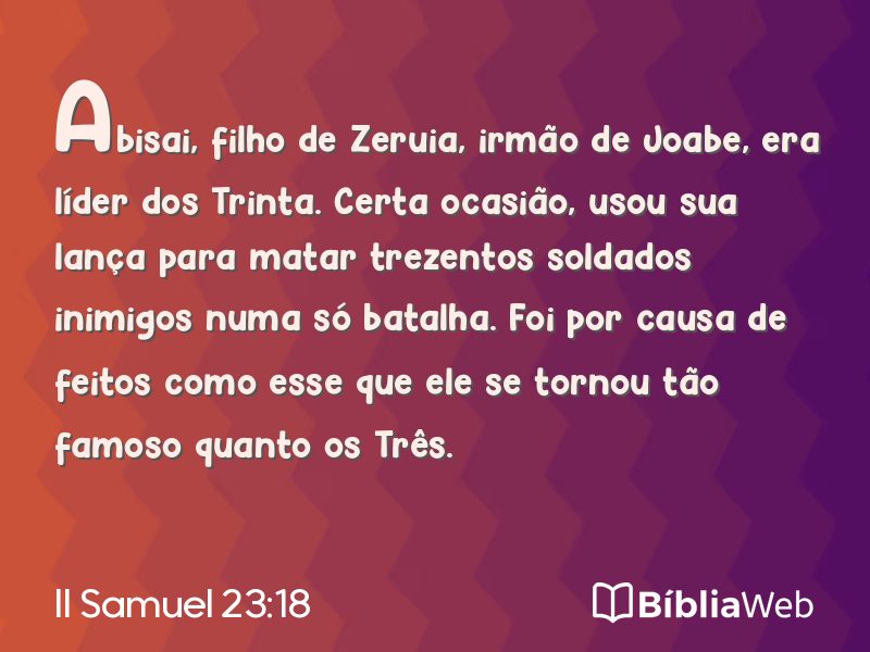 II Samuel 23:18 em imagem para compartilhar
