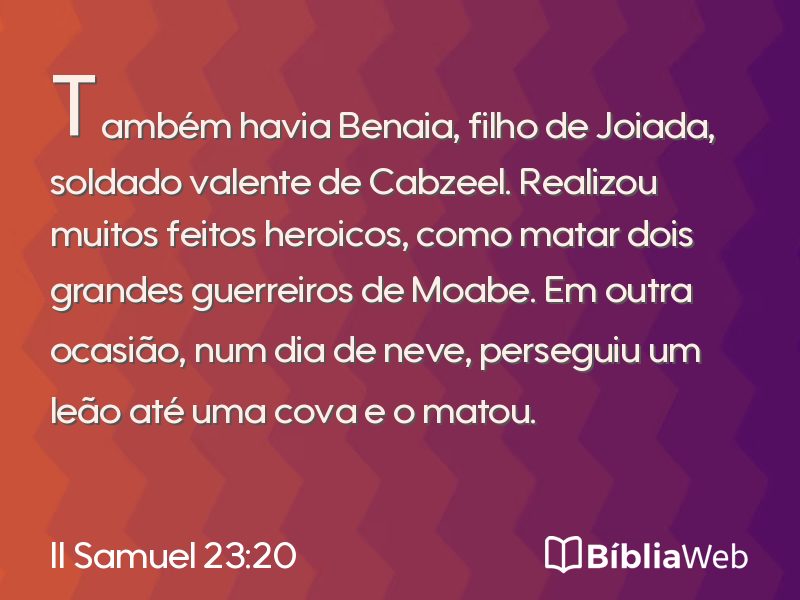 II Samuel 23:20 em imagem para compartilhar