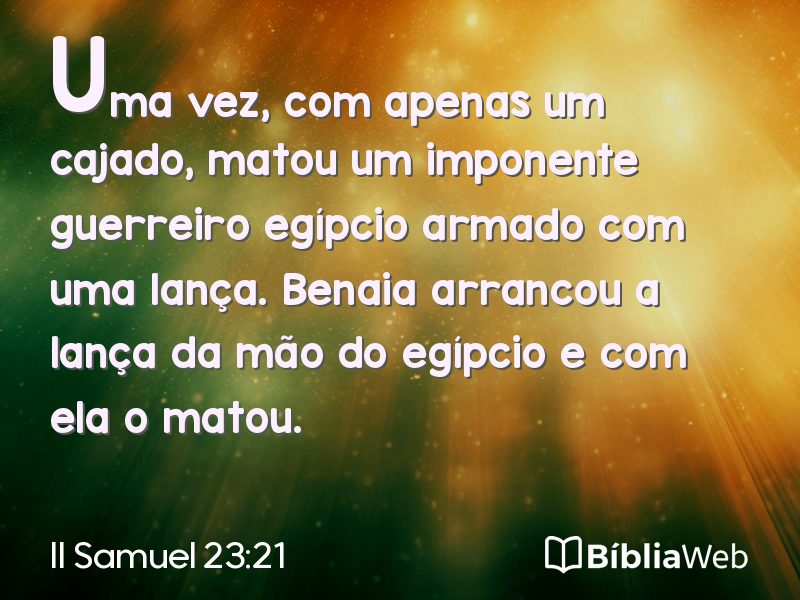 II Samuel 23:21 em imagem para compartilhar