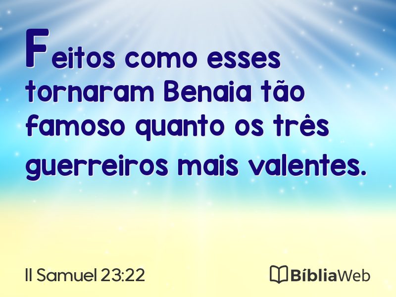 II Samuel 23:22 em imagem para compartilhar