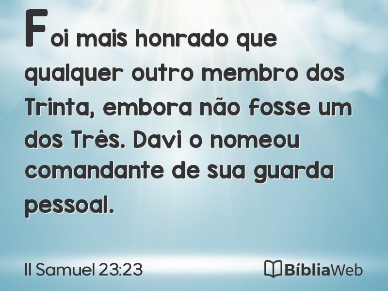 II Samuel 23:23 em imagem para compartilhar