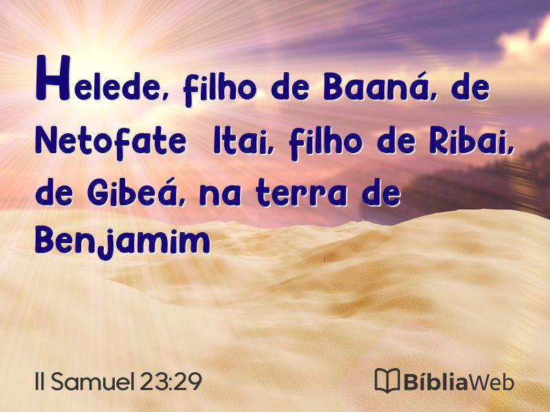II Samuel 23:29 em imagem para compartilhar