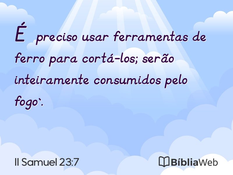 II Samuel 23:7 em imagem para compartilhar