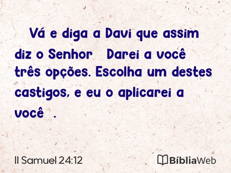 II Samuel 24:12 em imagem para compartilhar