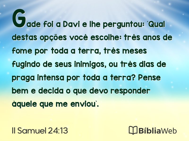 II Samuel 24:13 em imagem para compartilhar