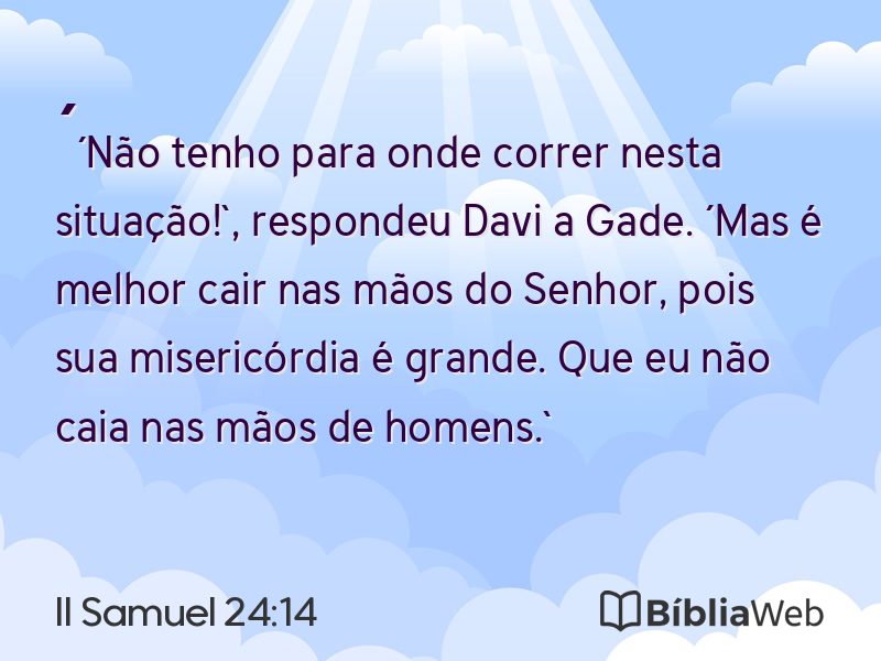 II Samuel 24:14 em imagem para compartilhar