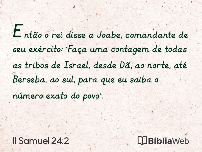 II Samuel 24:2 em imagem para compartilhar