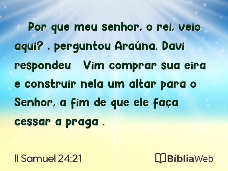 II Samuel 24:21 em imagem para compartilhar