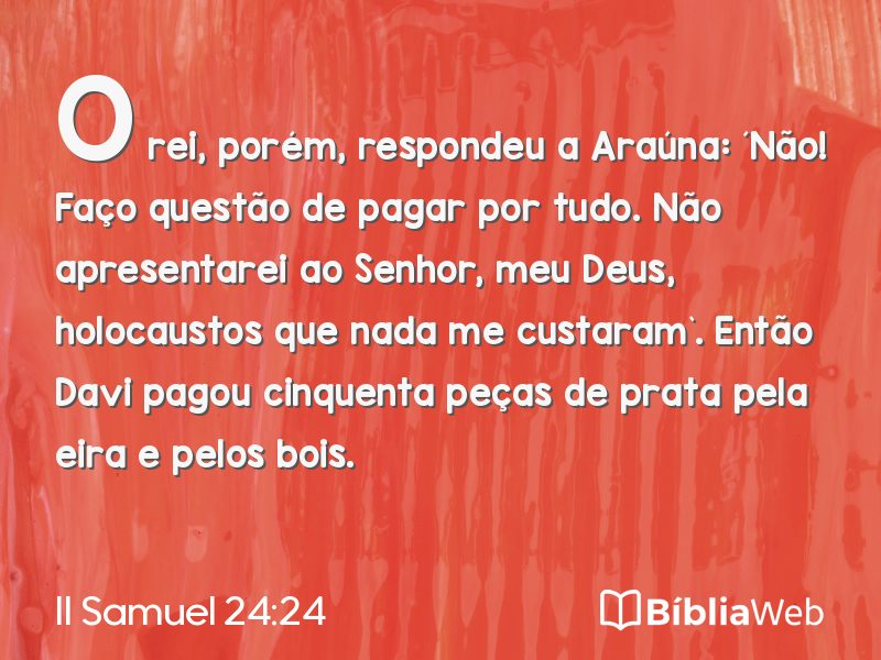 II Samuel 24:24 em imagem para compartilhar
