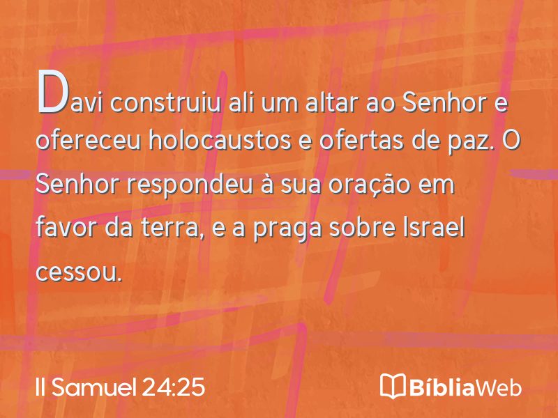 II Samuel 24:25 em imagem para compartilhar