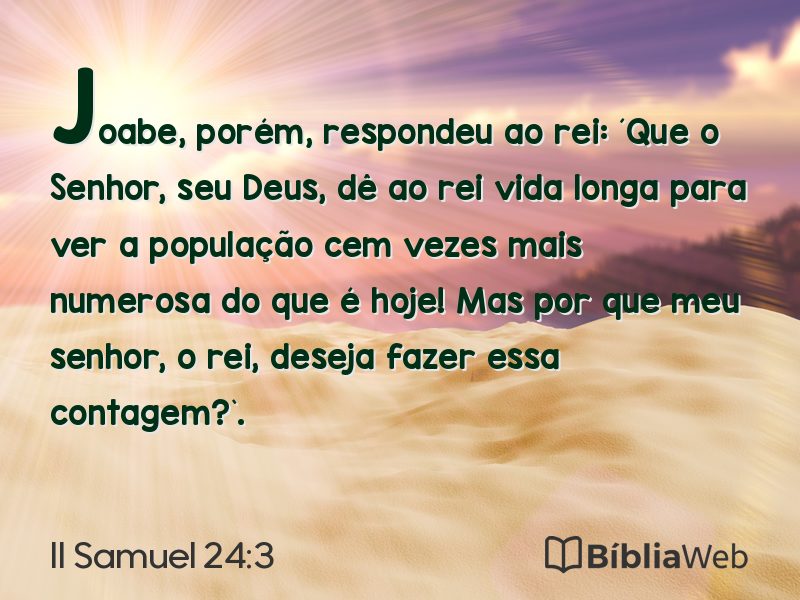 II Samuel 24:3 em imagem para compartilhar