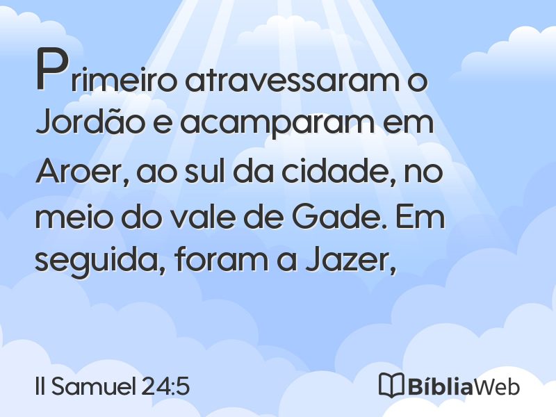 II Samuel 24:5 em imagem para compartilhar