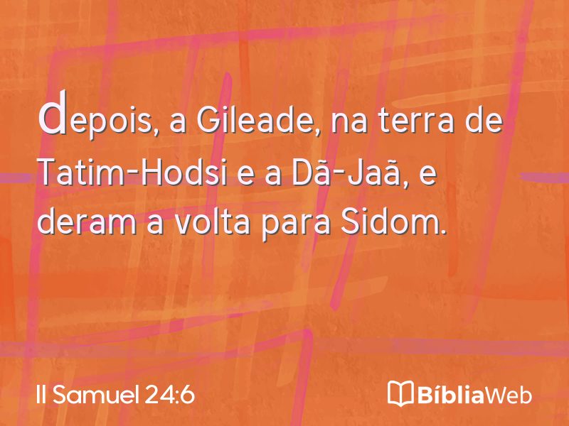 II Samuel 24:6 em imagem para compartilhar