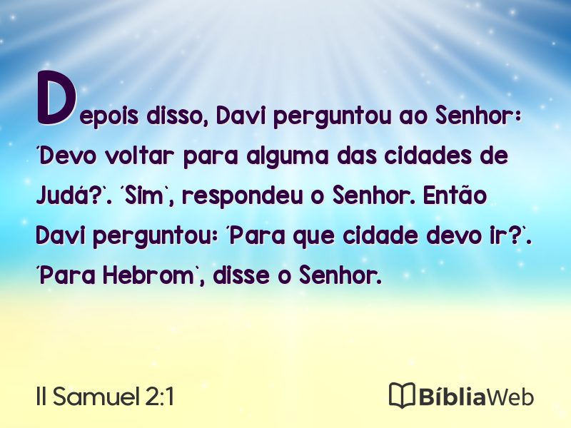 II Samuel 2:1 em imagem para compartilhar