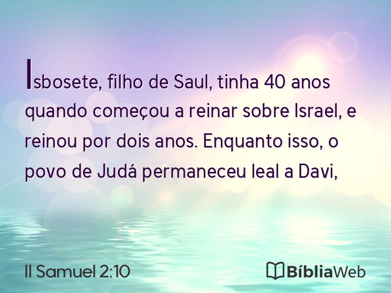 II Samuel 2:10 em imagem para compartilhar