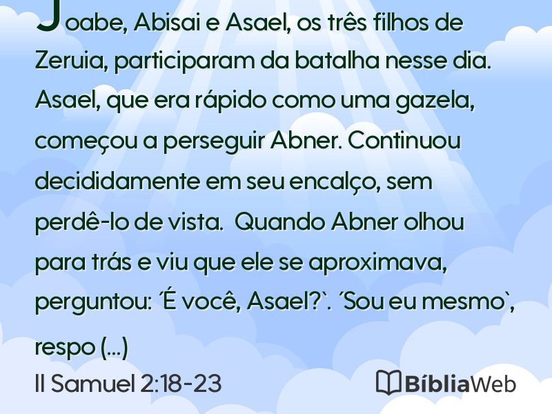 II Samuel 2:18-23 em imagem para compartilhar