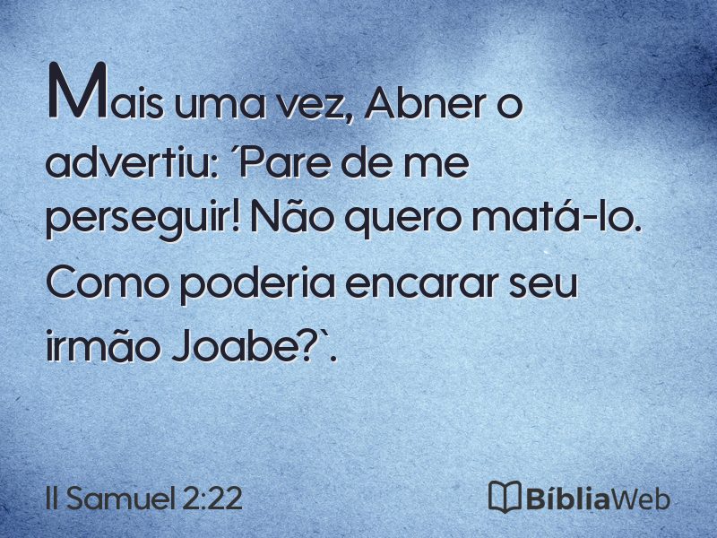 II Samuel 2:22 em imagem para compartilhar