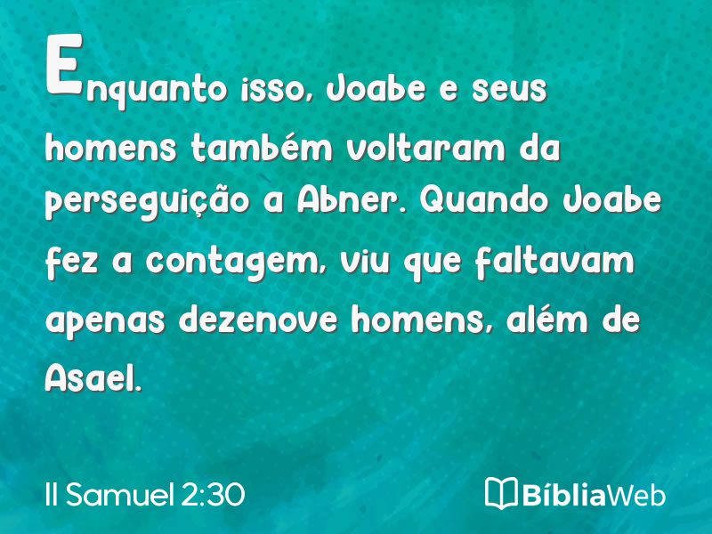 II Samuel 2:30 em imagem para compartilhar