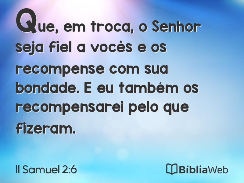 II Samuel 2:6 em imagem para compartilhar