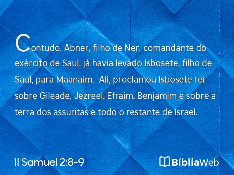 II Samuel 2:8-9 em imagem para compartilhar