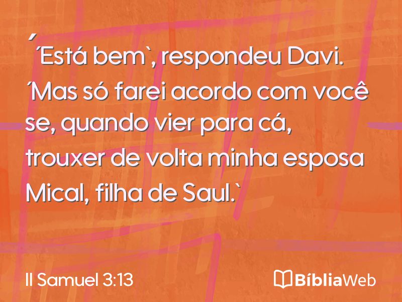 II Samuel 3:13 em imagem para compartilhar