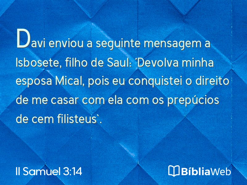 II Samuel 3:14 em imagem para compartilhar