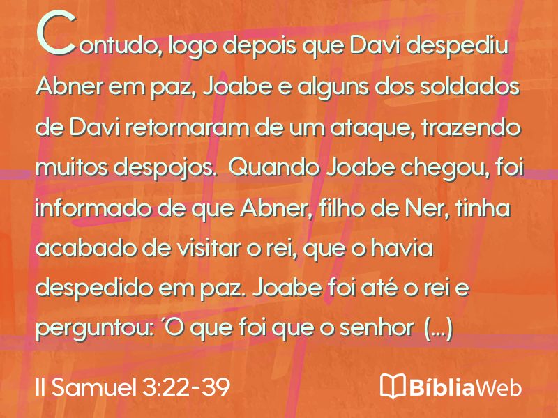 II Samuel 3:22-39 em imagem para compartilhar