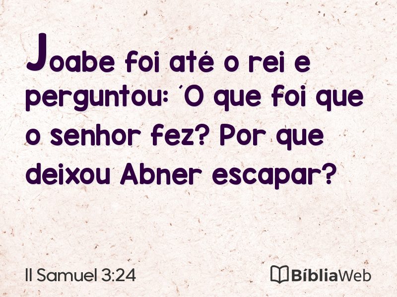 II Samuel 3:24 em imagem para compartilhar