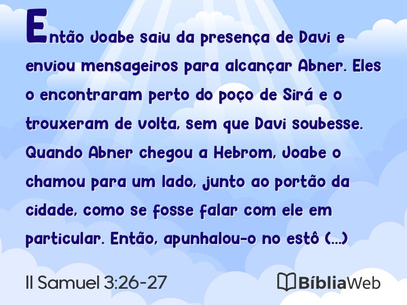 II Samuel 3:26-27 em imagem para compartilhar
