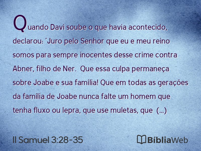II Samuel 3:28-35 em imagem para compartilhar