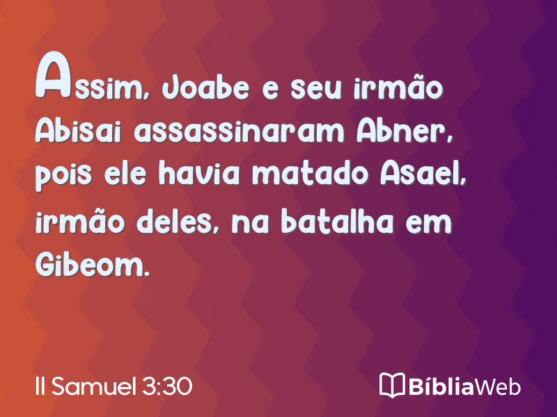 II Samuel 3:30 em imagem para compartilhar