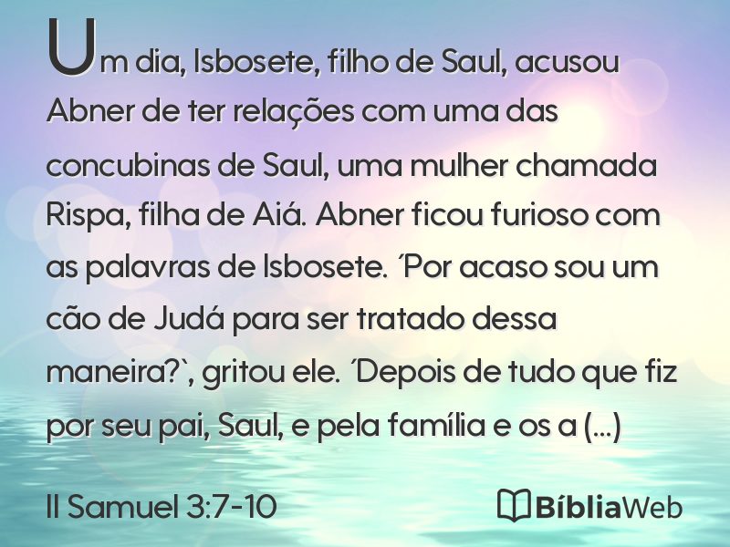 II Samuel 3:7-10 em imagem para compartilhar
