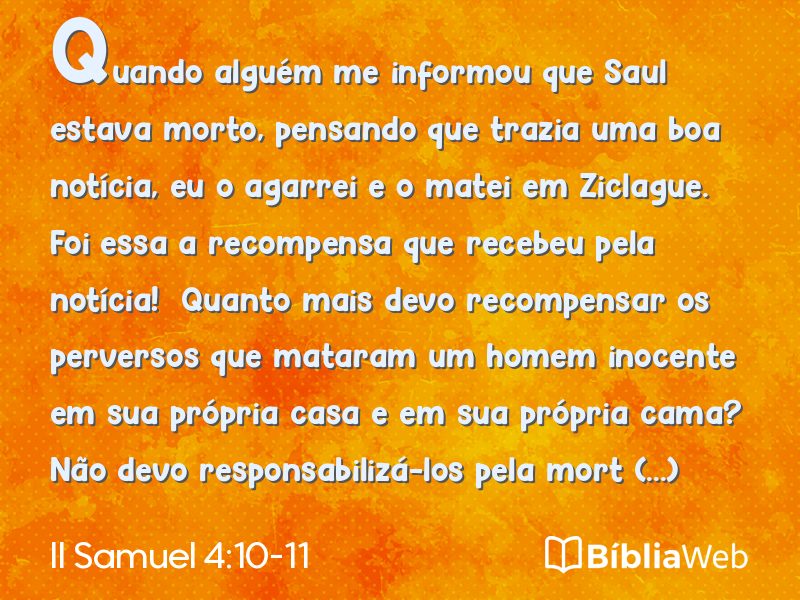 II Samuel 4:10-11 em imagem para compartilhar