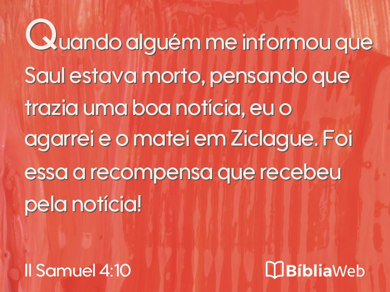 II Samuel 4:10 em imagem para compartilhar