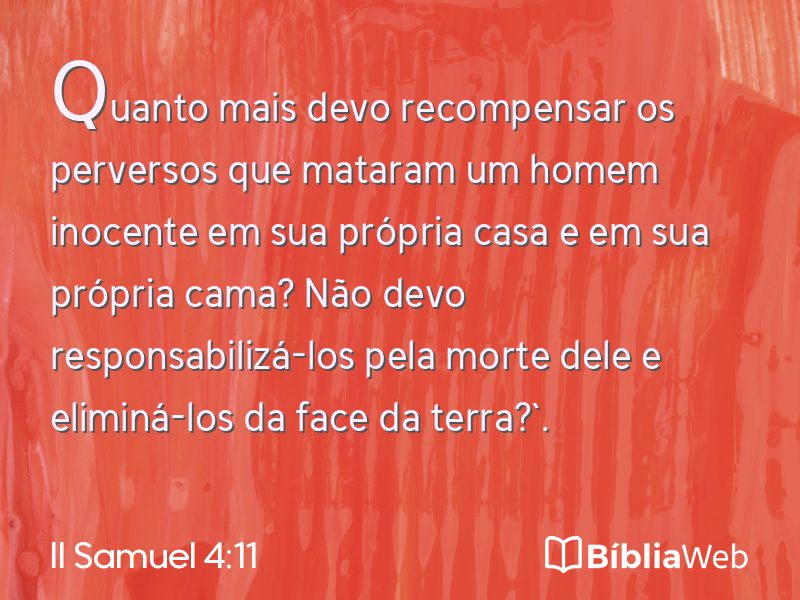 II Samuel 4:11 em imagem para compartilhar