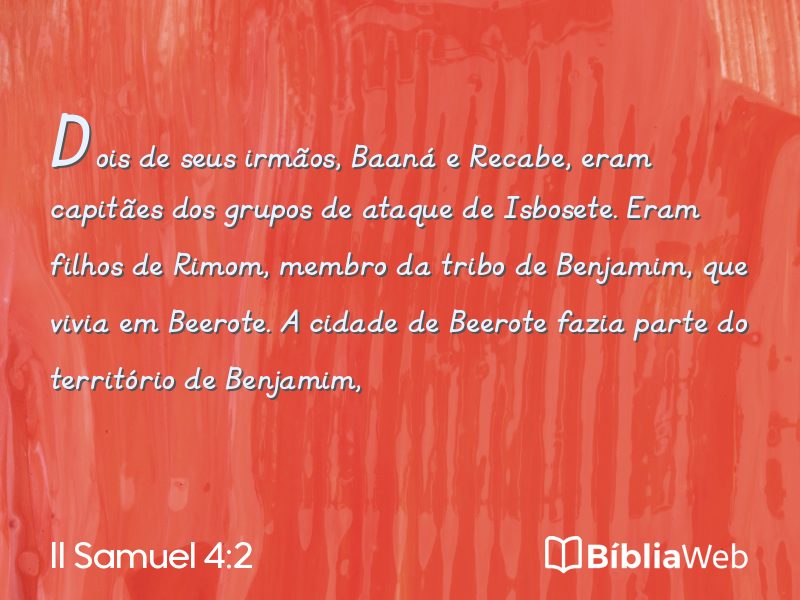 II Samuel 4:2 em imagem para compartilhar