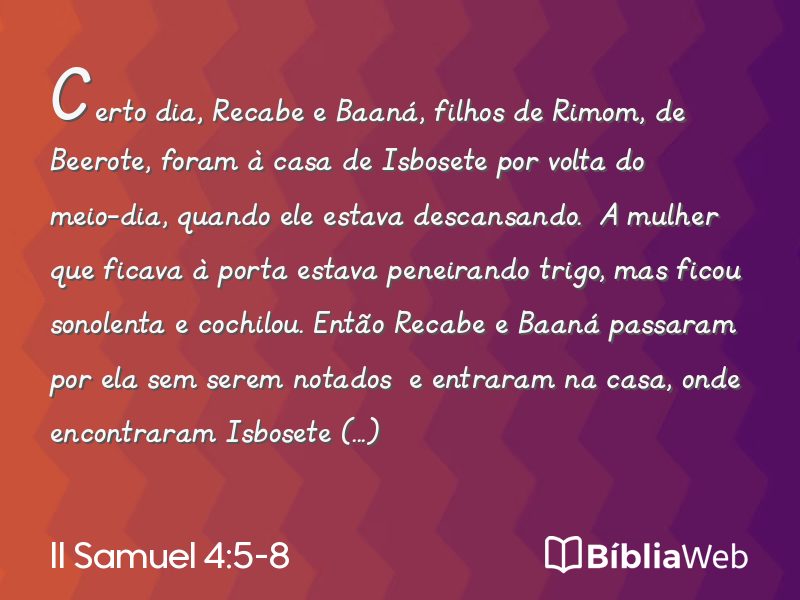 II Samuel 4:5-8 em imagem para compartilhar