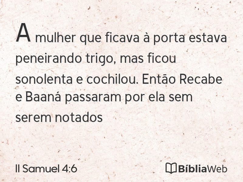 II Samuel 4:6 em imagem para compartilhar