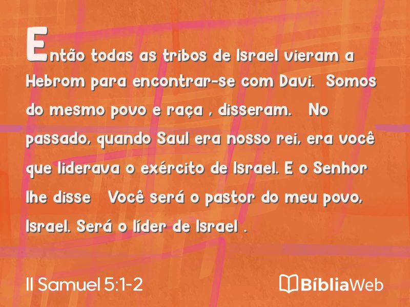 II Samuel 5:1-2 em imagem para compartilhar