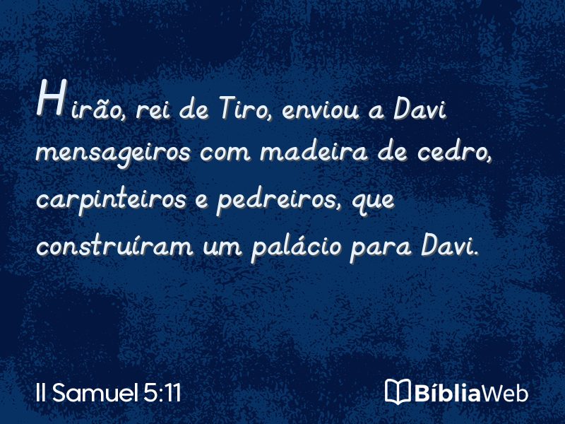 II Samuel 5:11 em imagem para compartilhar