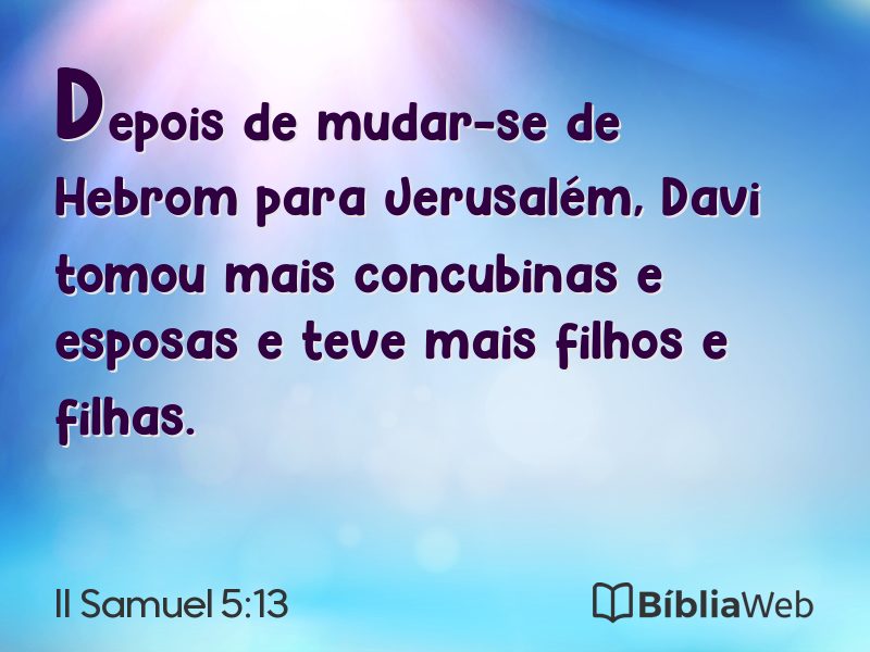 II Samuel 5:13 em imagem para compartilhar