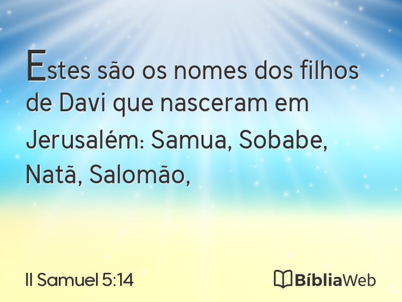 II Samuel 5:14 em imagem para compartilhar