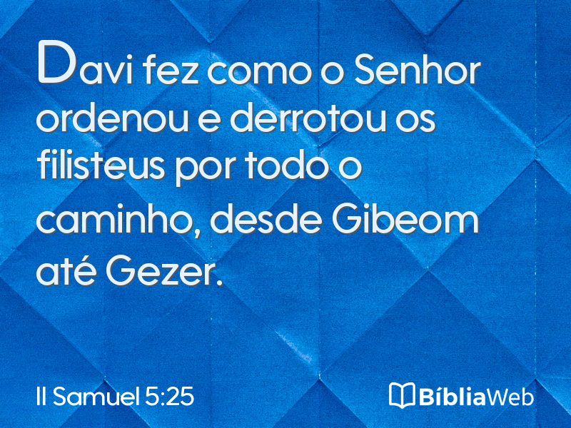 II Samuel 5:25 em imagem para compartilhar