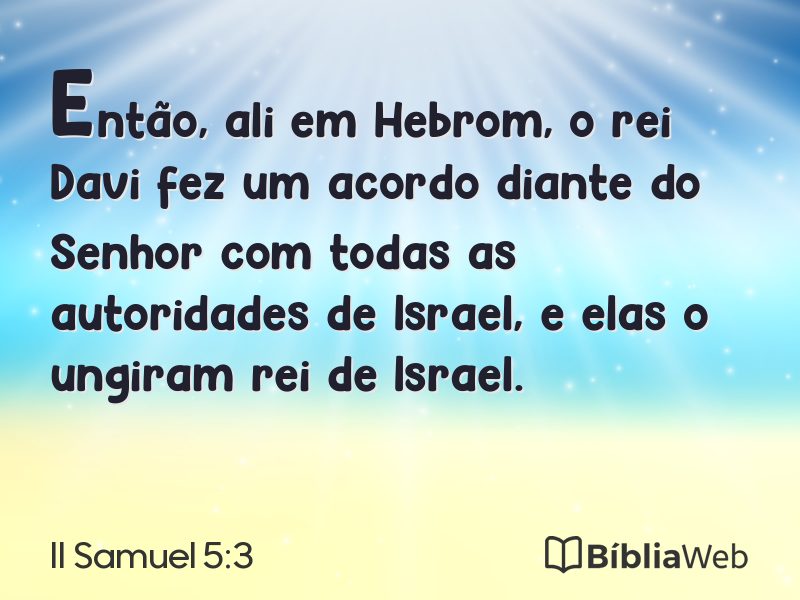 II Samuel 5:3 em imagem para compartilhar