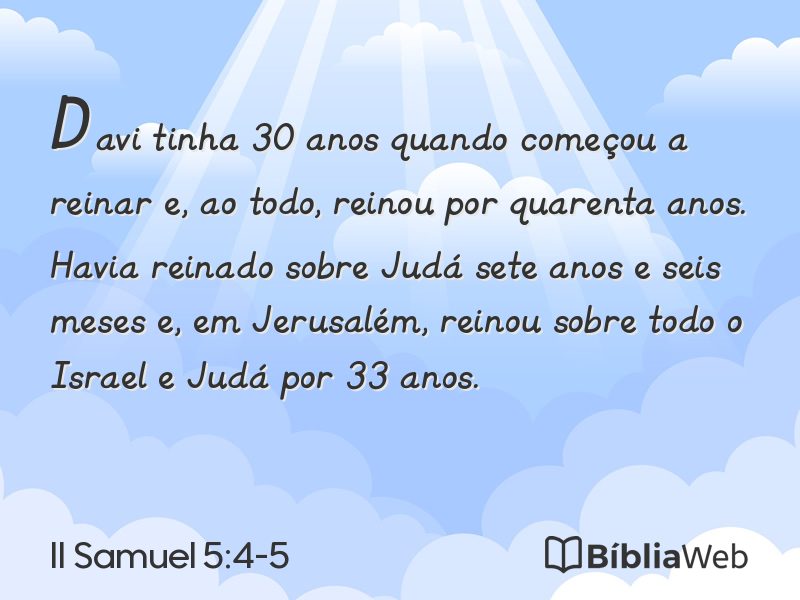 II Samuel 5:4-5 em imagem para compartilhar